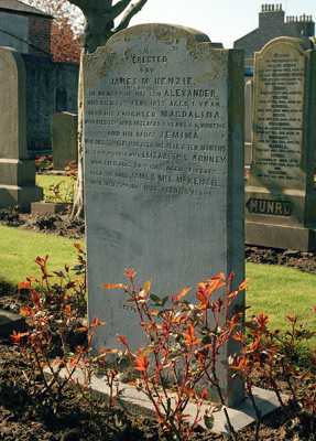 McKenzie grave in Nellfield Cemetery, Aberdeen
