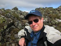 John  Brebner at the Tap O'Noth vitrified hill fort